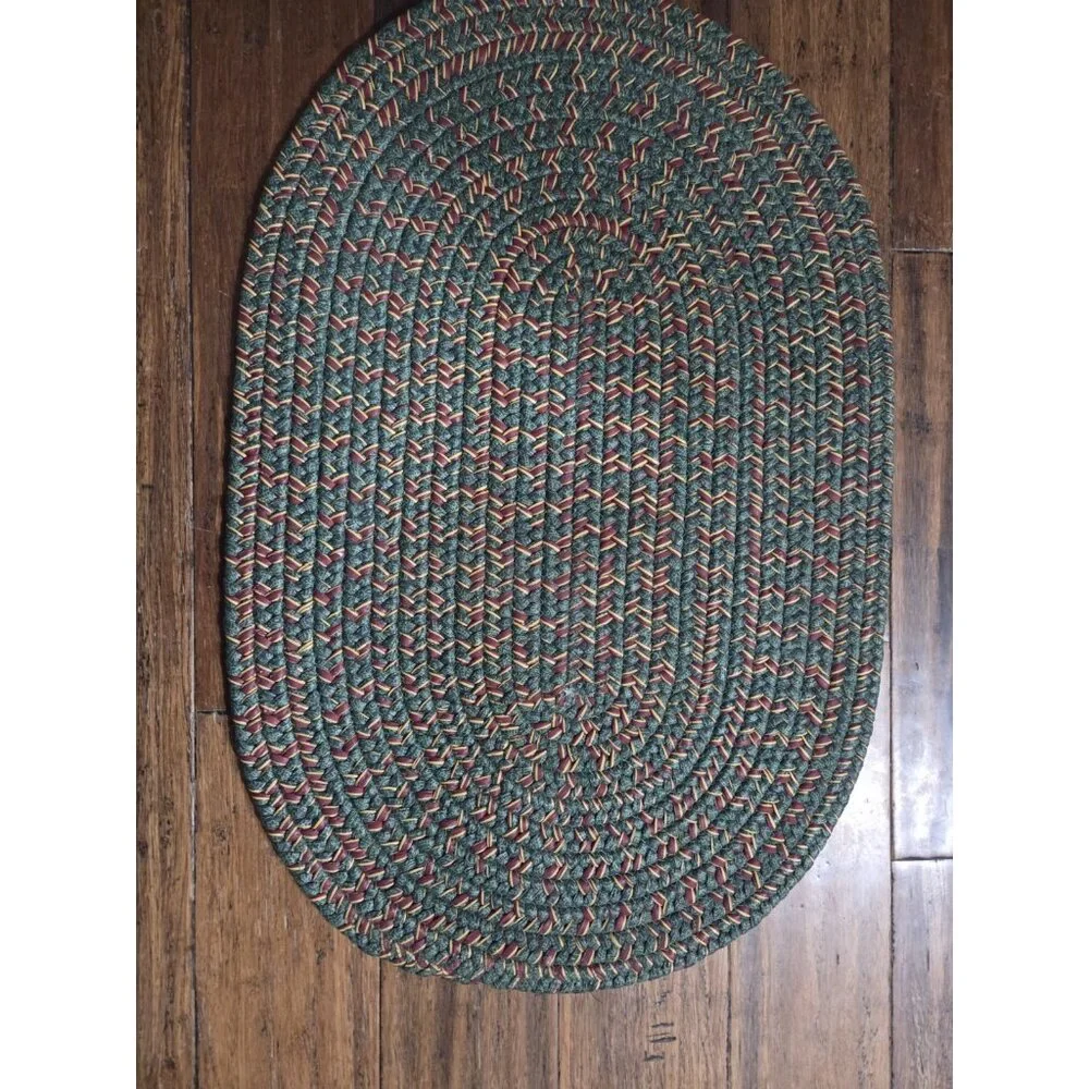 New‎ Vintage Longaberger Oval Rug-Braided Imperial Stripe 20x30